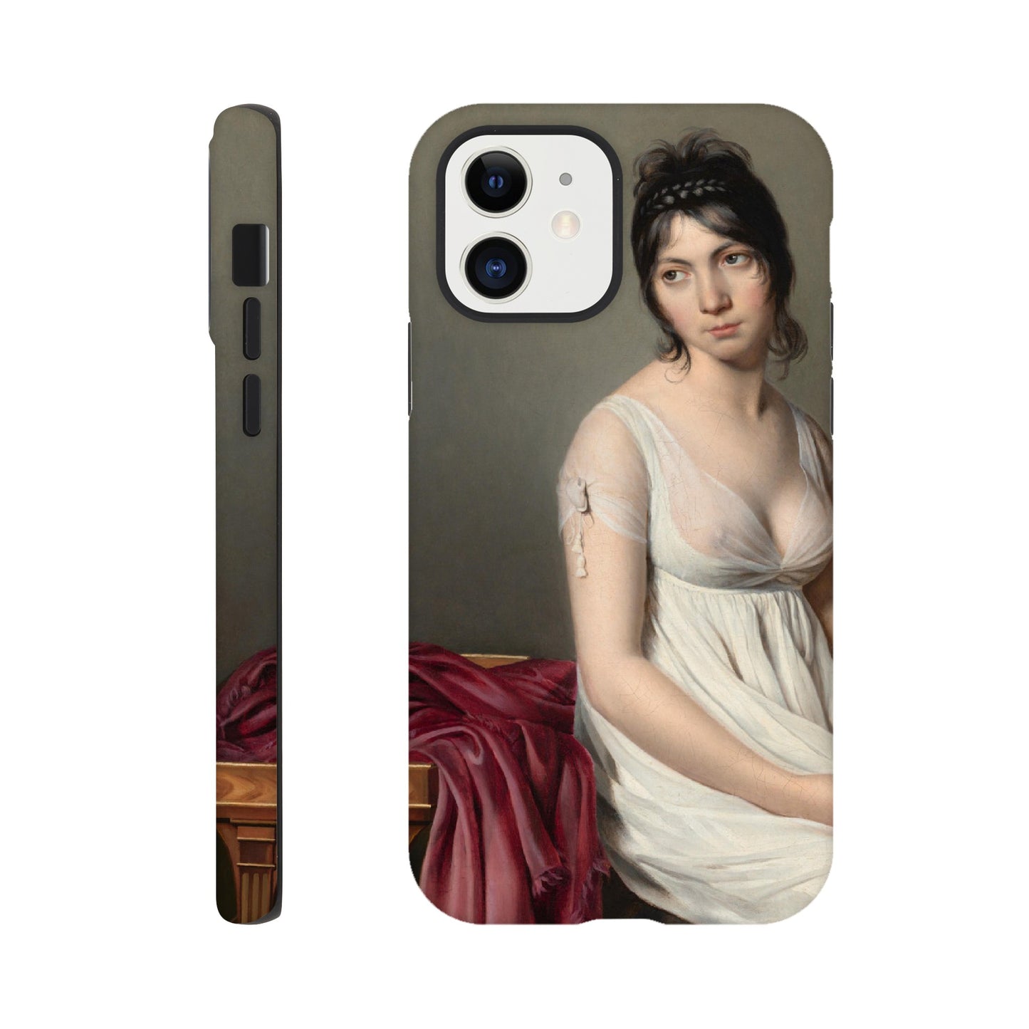 Portrait of a Young Woman in White Tough Phone Case