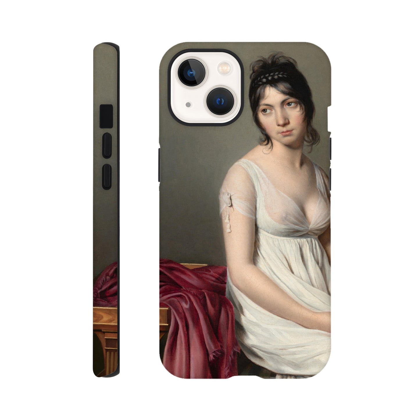 Portrait of a Young Woman in White Tough Phone Case