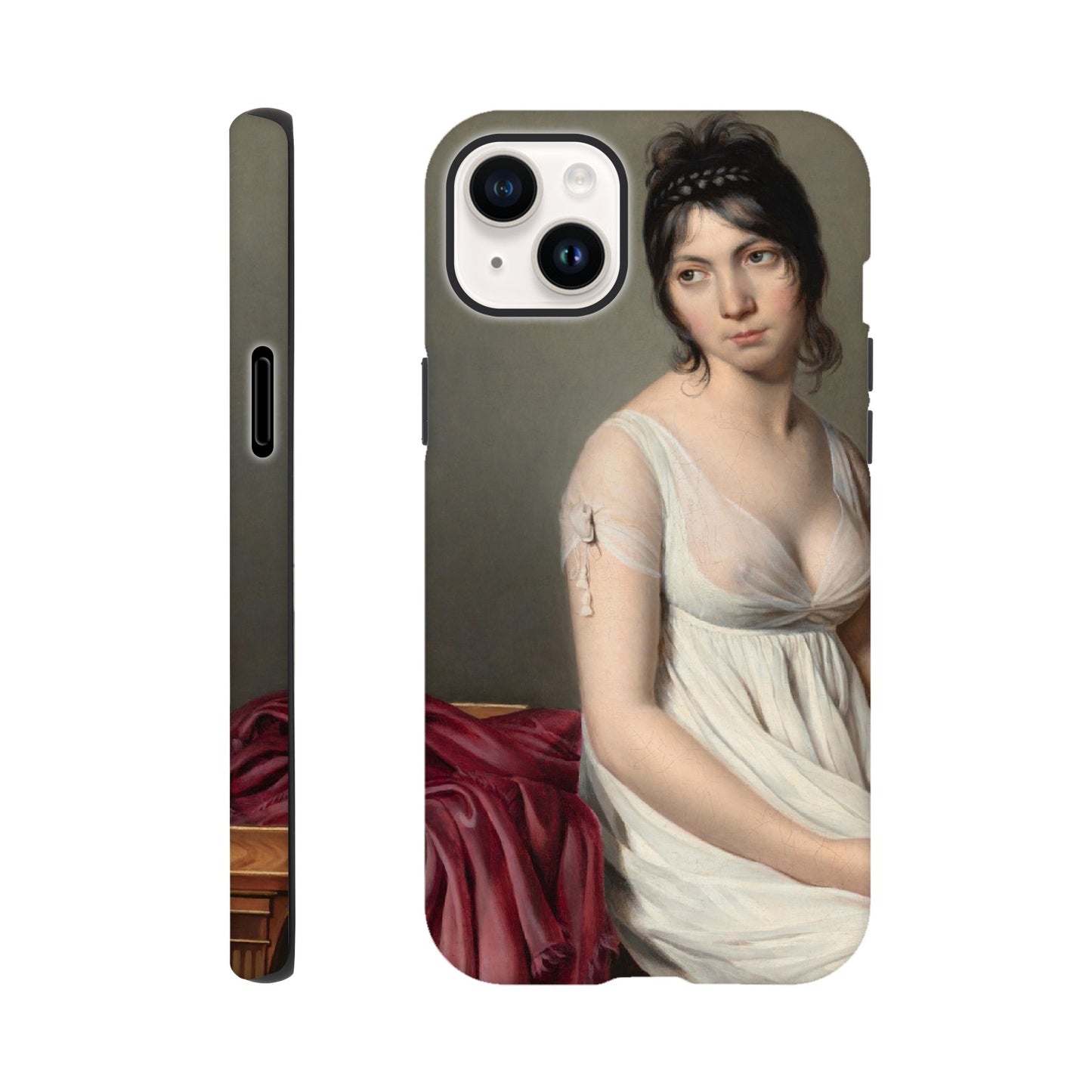 Portrait of a Young Woman in White Tough Phone Case