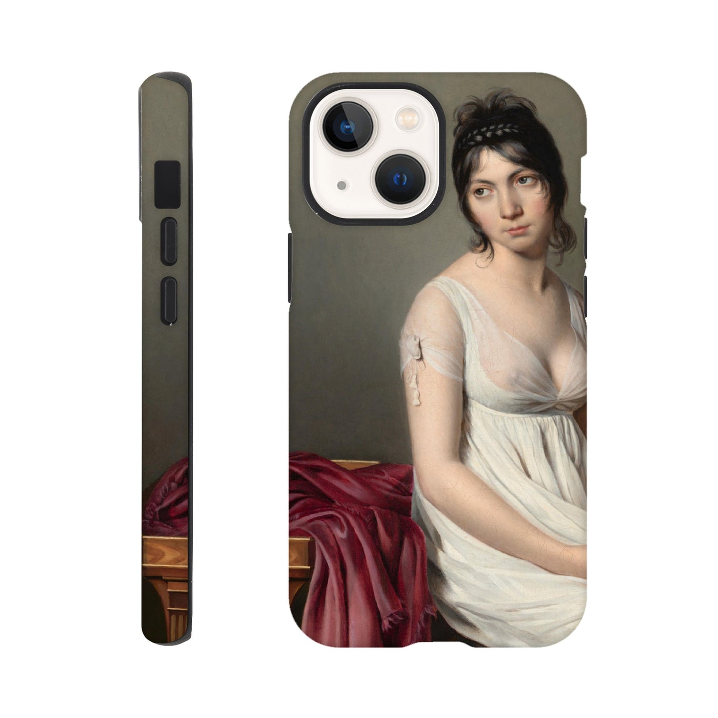 Portrait of a Young Woman in White Tough Phone Case