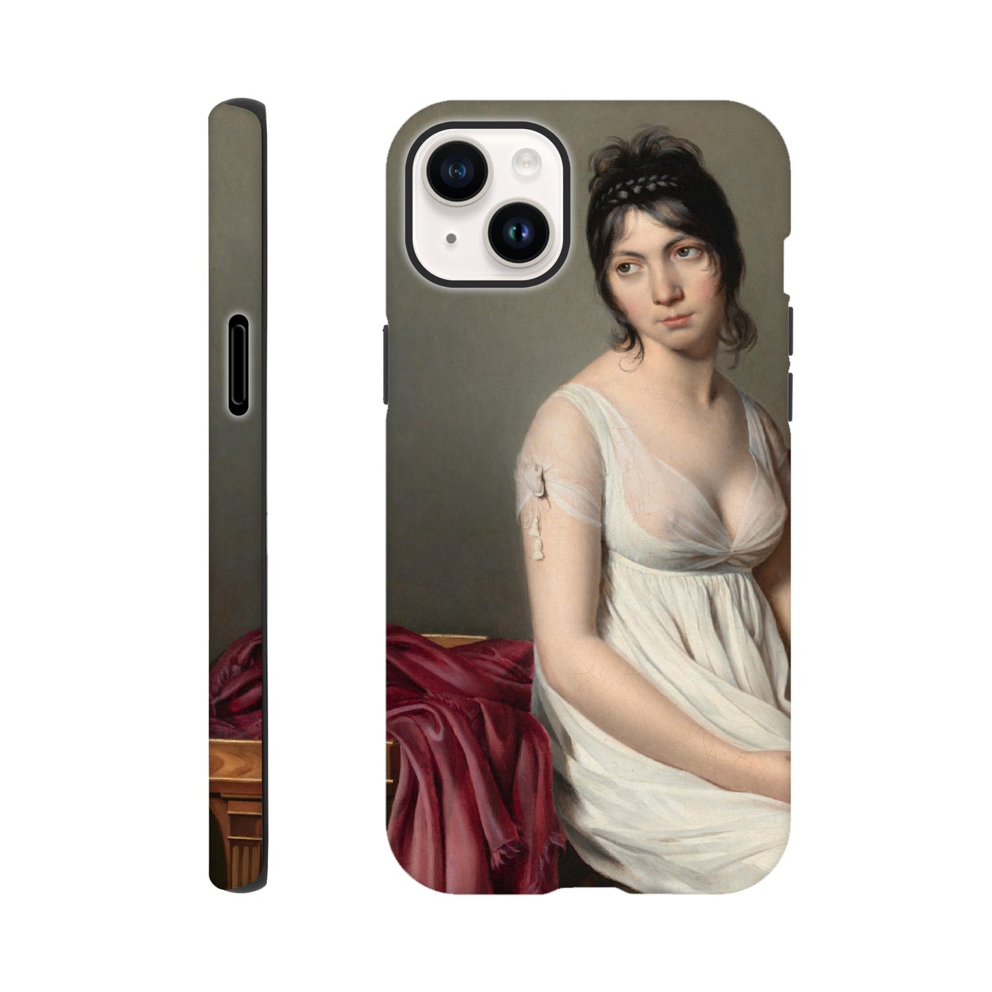 Portrait of a Young Woman in White Tough Phone Case