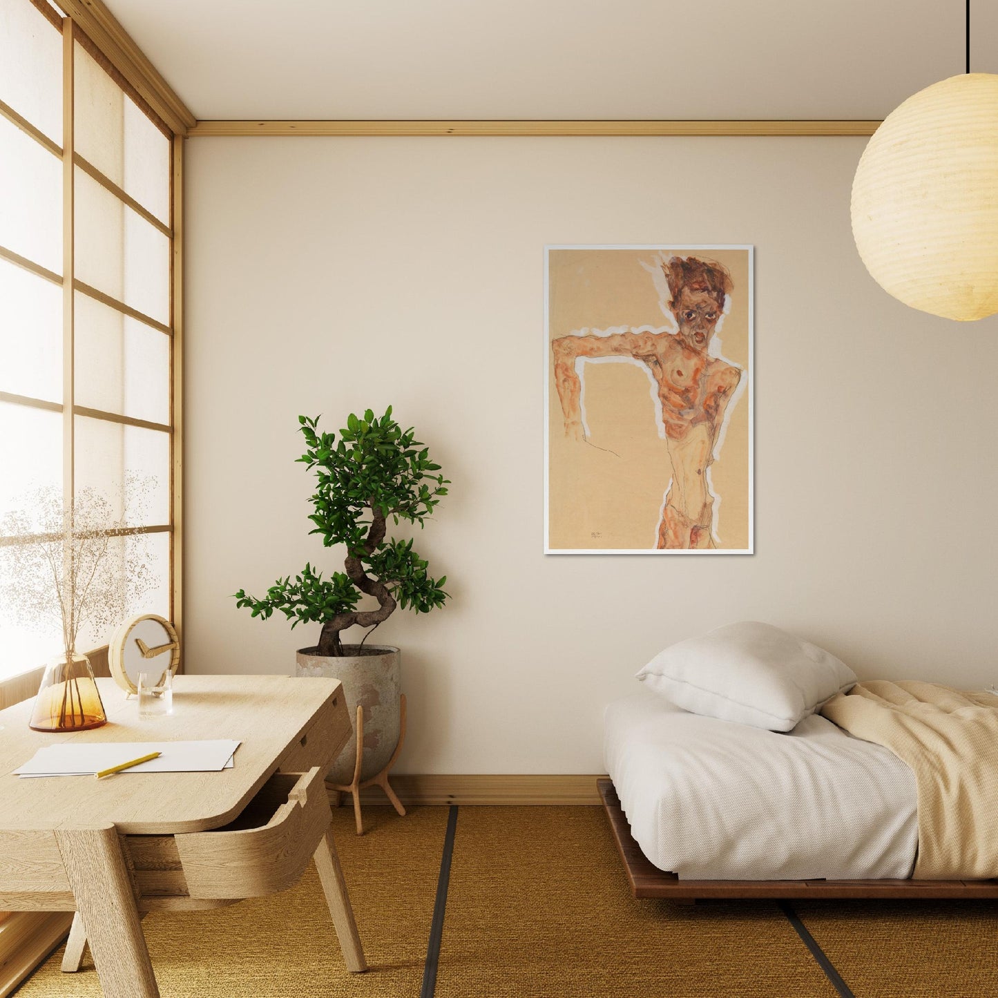 Self-Portrait by Egon Schiele Framed Poster