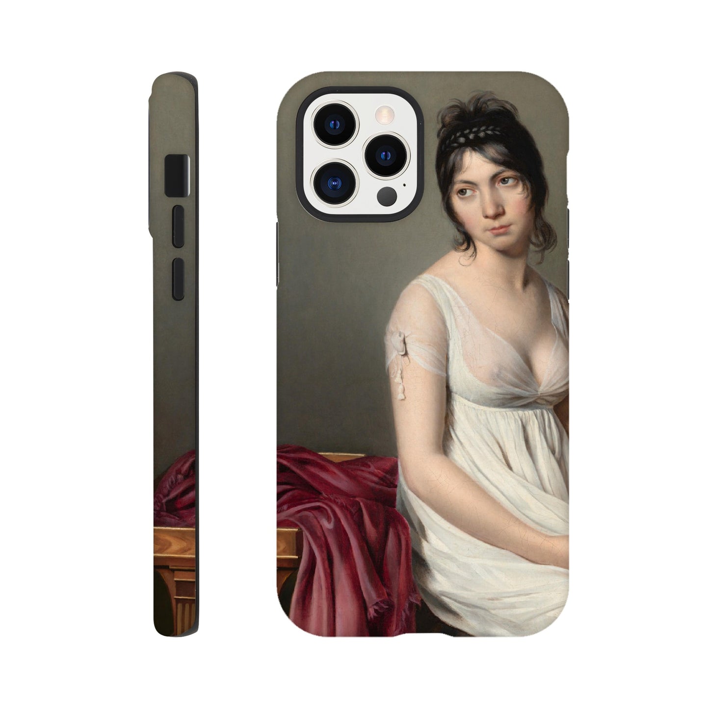 Portrait of a Young Woman in White Tough Phone Case