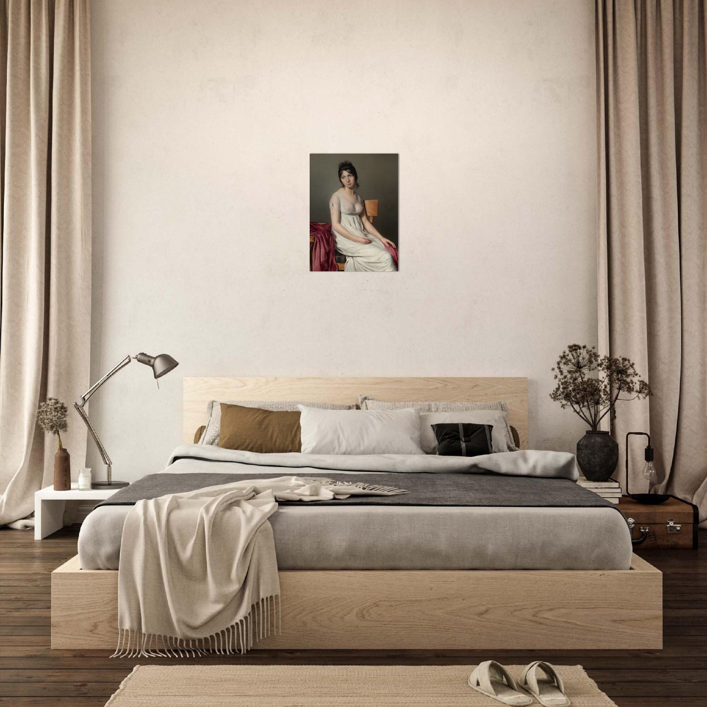 Portrait of a Young Woman in White Unframed Poster
