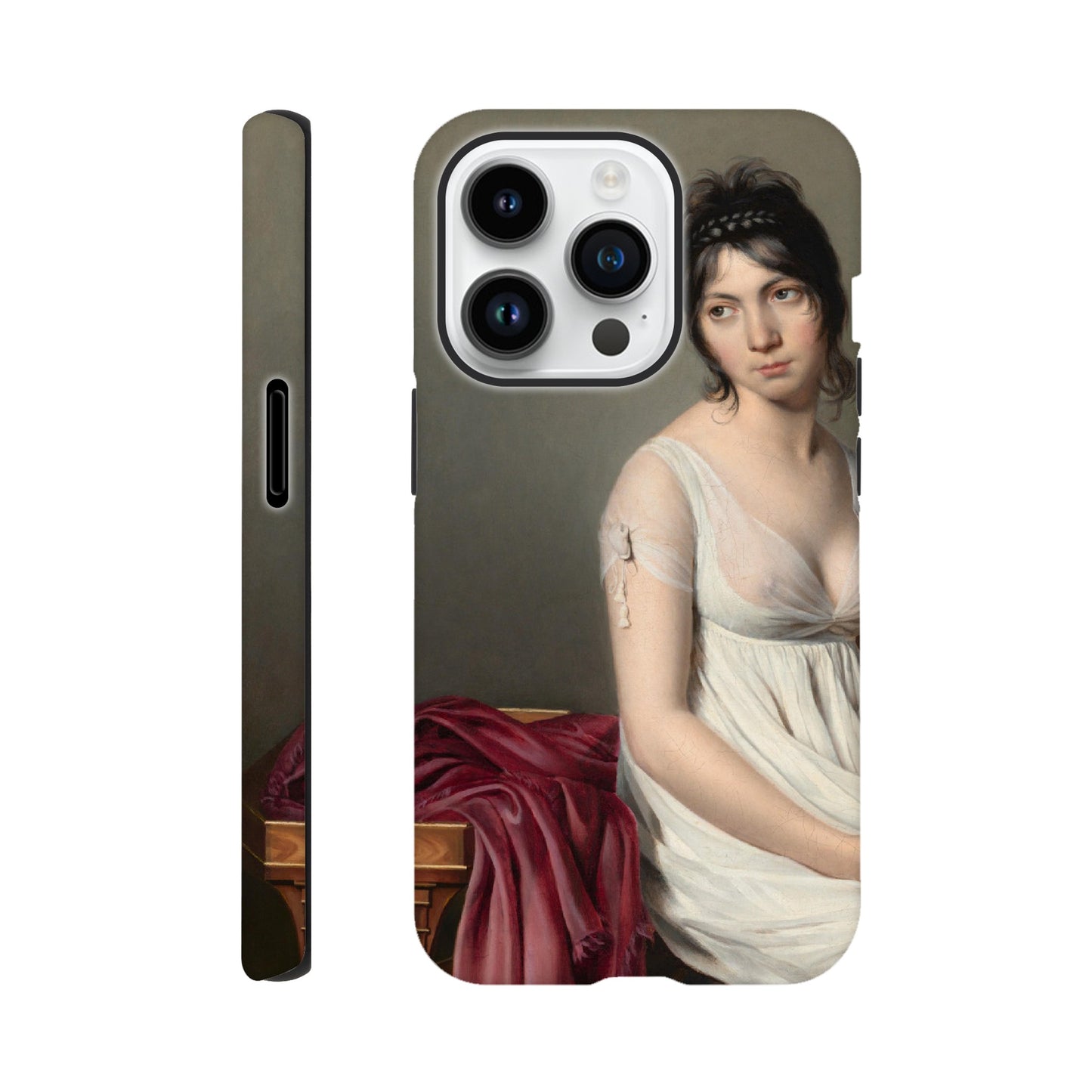 Portrait of a Young Woman in White Tough Phone Case