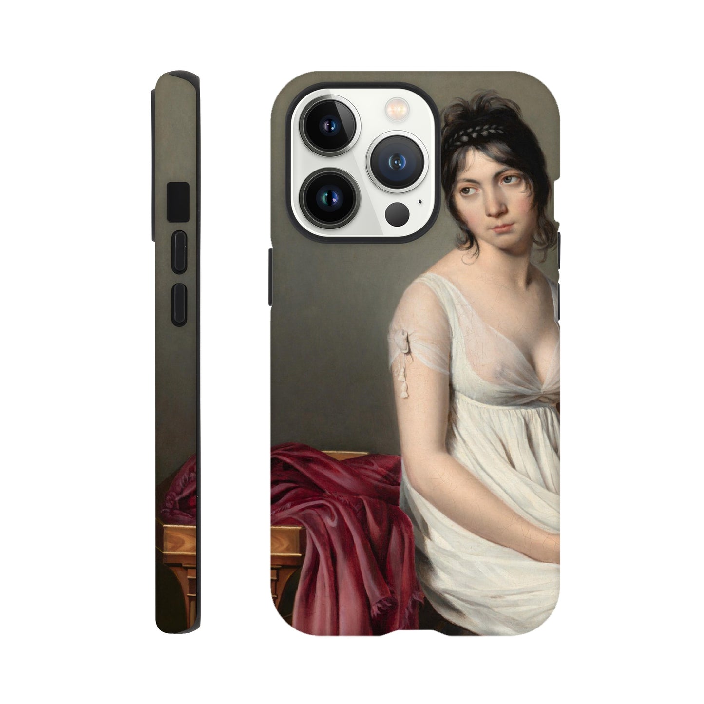 Portrait of a Young Woman in White Tough Phone Case