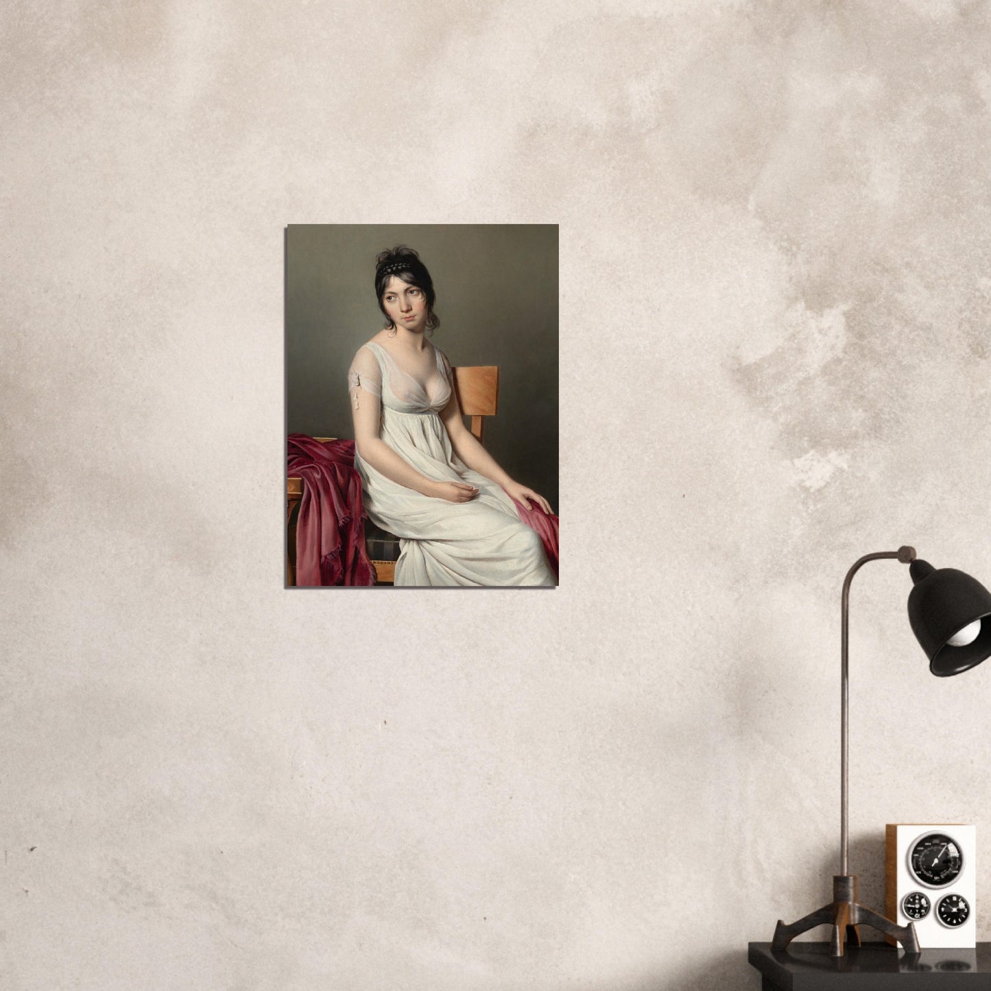Portrait of a Young Woman in White Unframed Poster
